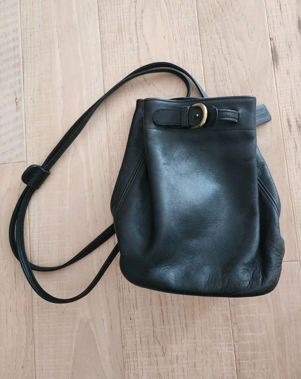 1994 Vintage Coach Leather Sonoma Drawstring Bucket Bag - Black